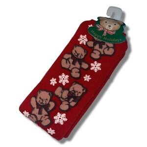 NWT Vtg Holiday Teddy Bear Grippy Socks